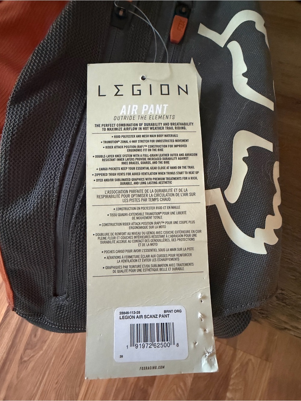 Fox Legion Racing Motocross Pants - Charcoal & Rust - Picture 3 of 9